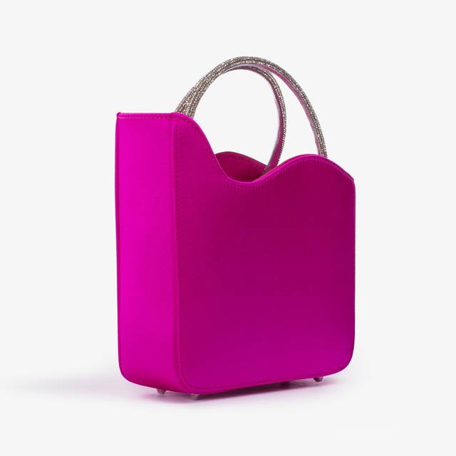 Le Silla Small Bag Raso Fucsia Bouganville E Cristalli
