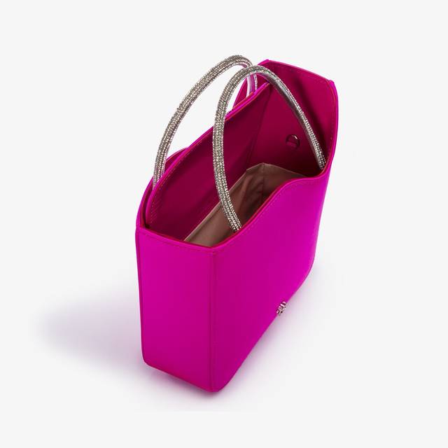 Le Silla Small Bag Raso Fucsia Bouganville E Cristalli