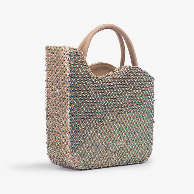 Le Silla Small Bag Raso Oro Con Cristalli Iridescenti