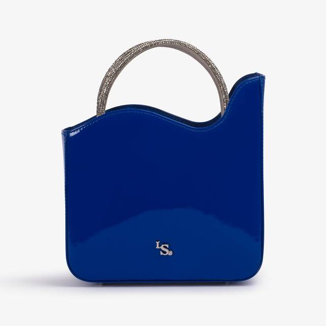 Le Silla Small bag vernice blu persia con Cristalli