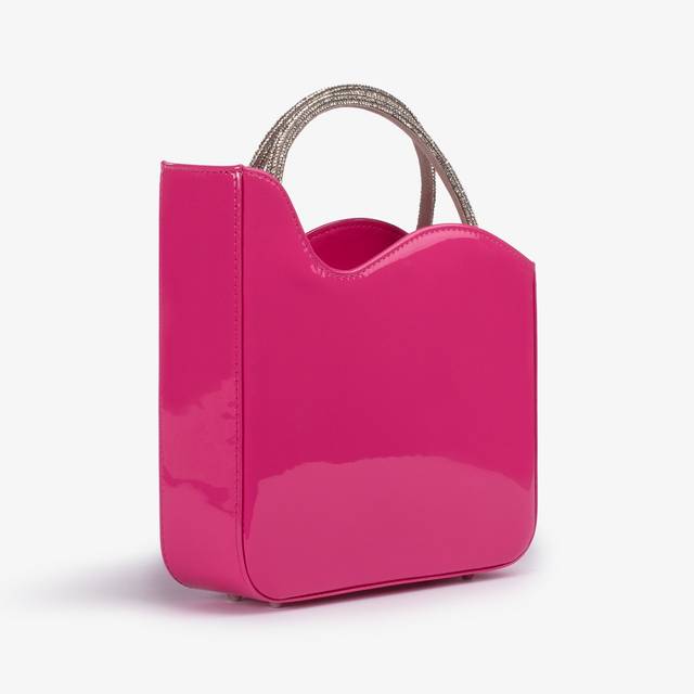 Le Silla Small Bag Vernice Fucsia Party Con Cristalli