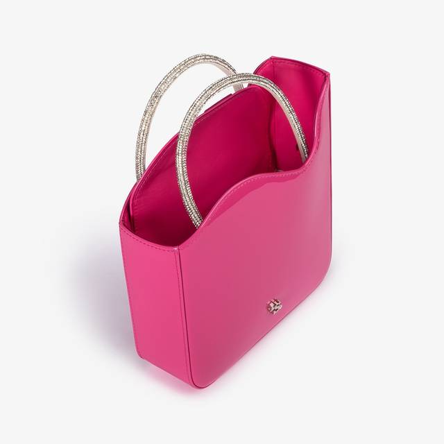 Le Silla Small Bag Vernice Fucsia Party Con Cristalli