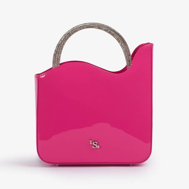 Le Silla Small bag vernice fucsia party con Cristalli