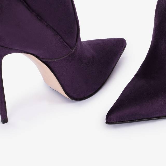 Le Silla Stivale Sopra Al Ginocchio Camoscio Vegan Stretch Viola Kamala