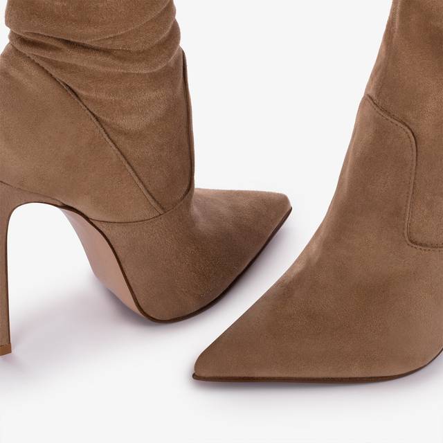 Le Silla Stivale Sopra Al Ginocchio Camoscio Vegan Stretch Marrone Ginger