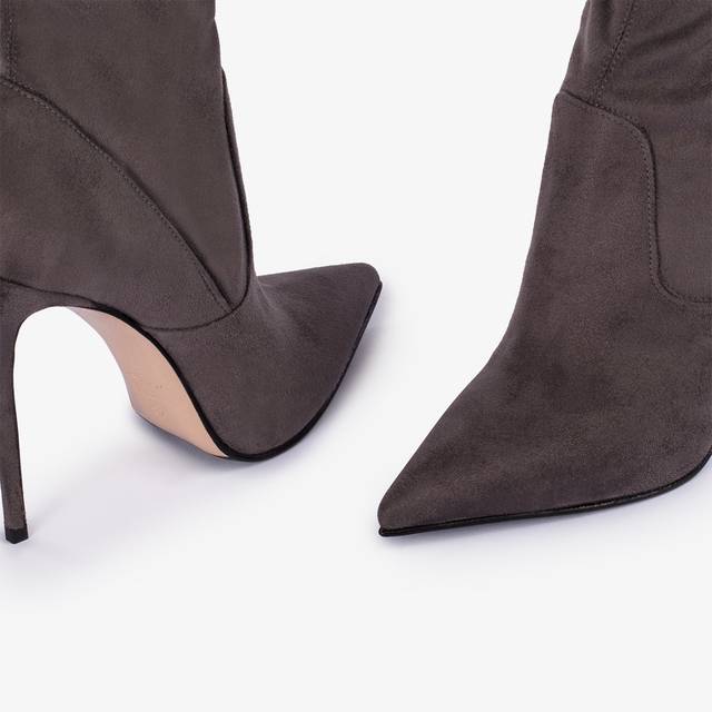 Le Silla Stivale Sopra Al Ginocchio Camoscio Vegan Stretch Grigio Urban