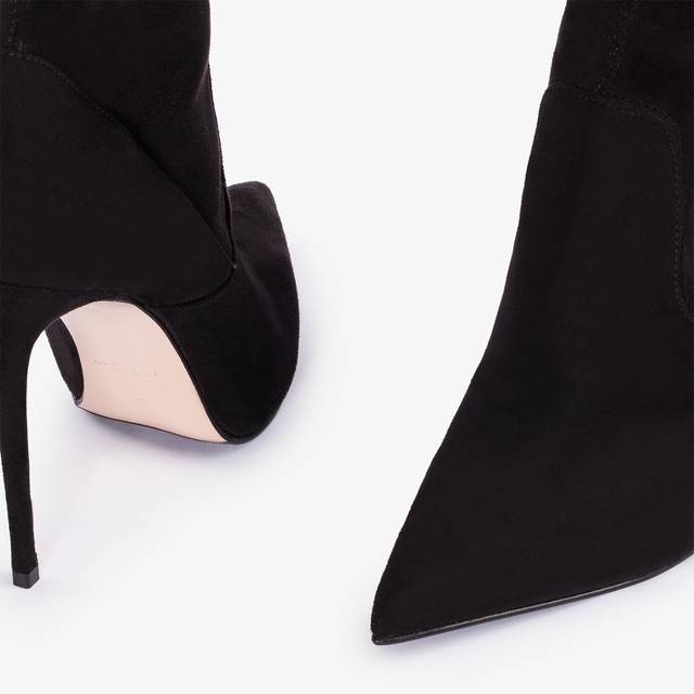 Le Silla Stivale Sopra Al Ginocchio Camoscio Vegan Stretch Nero