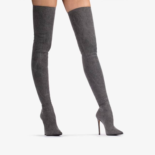 Le Silla Stivale Sopra Al Ginocchio Denim Stretch Nero