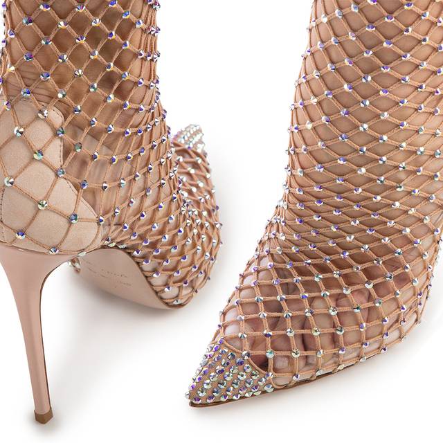 Le Silla Stivale Sopra Il Ginocchio Calza Nude Skin Con Cristalli