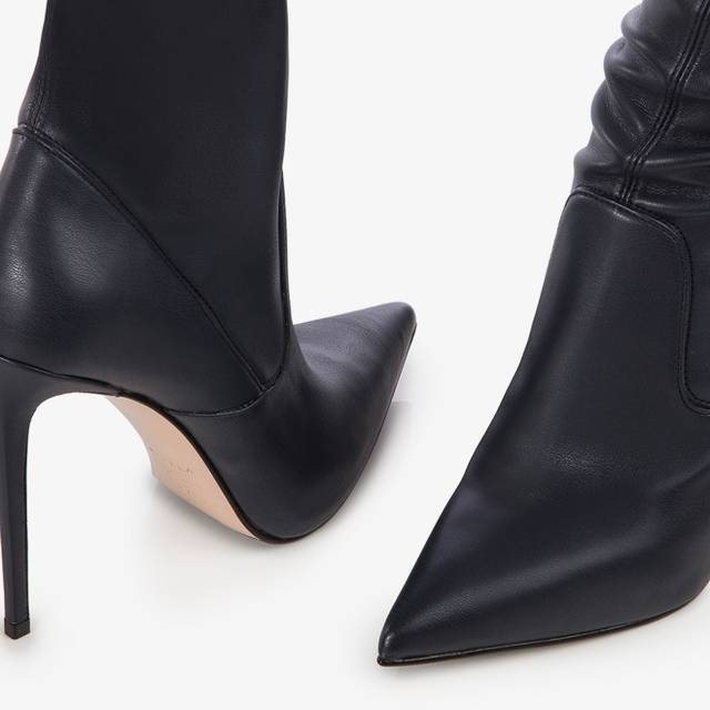 Le Silla Stivale Sopra Il Ginocchio Pelle Vegan Stretch Blu College