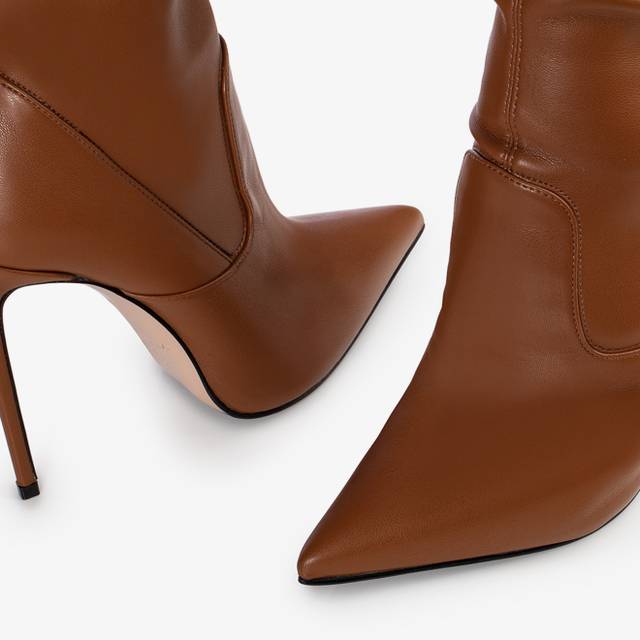 Le Silla Stivale Sopra Il Ginocchio Pelle Vegan Stretch Marrone Brick