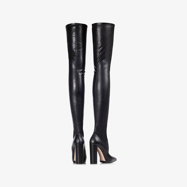 Le Silla Stivale Sopra Il Ginocchio Pelle Vegan Stretch Nero