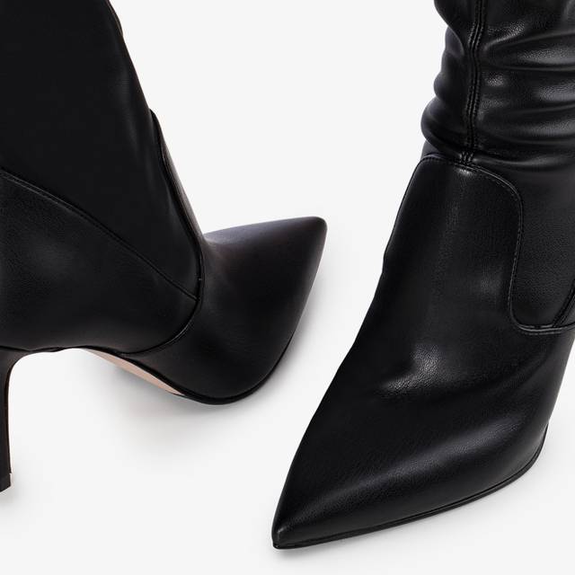 Le Silla Stivale Sopra Il Ginocchio Pelle Vegan Stretch Nero