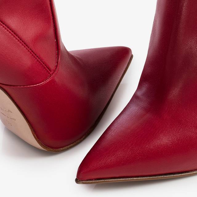 Le Silla Stivale Sopra Il Ginocchio Pelle Vegan Stretch Rosso