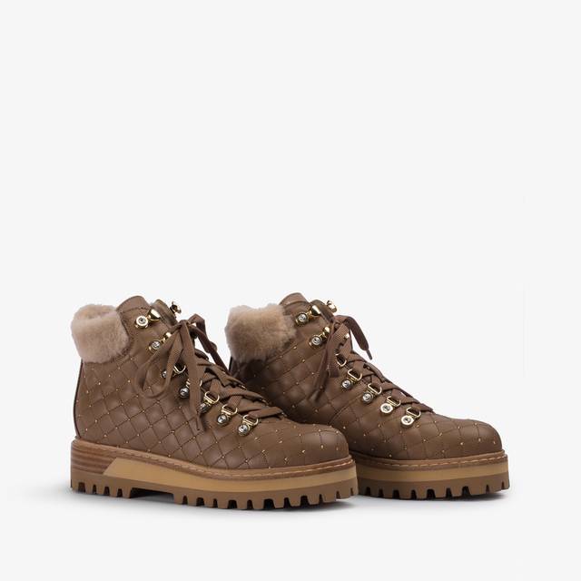 Le Silla Stivaletto Trekking Pelle Marrone Ginger Con Fodera Montone