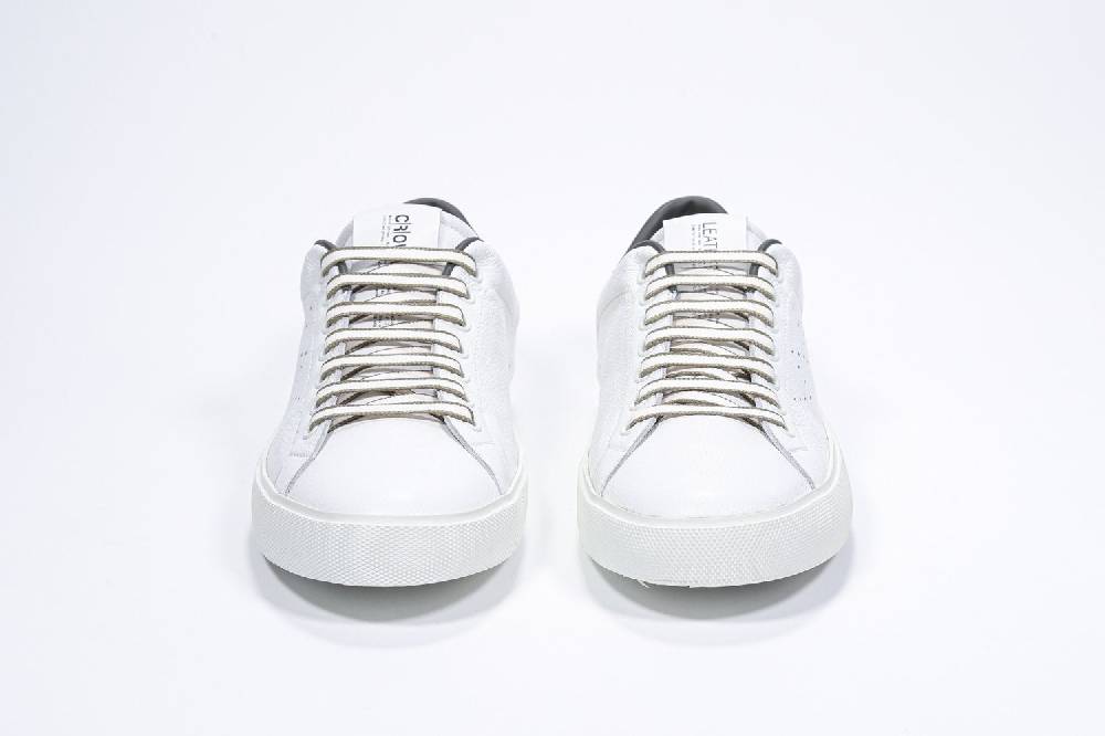 Leather Crown LC06 | Verde Militare & Bianche - Basse - Uomo