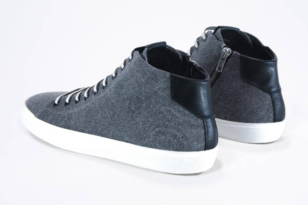 Leather Crown EARTH | Demin Nero - Mid Top - Uomo