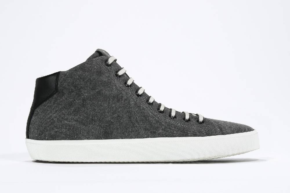 Leather Crown EARTH | Demin nero - Mid Top - Uomo