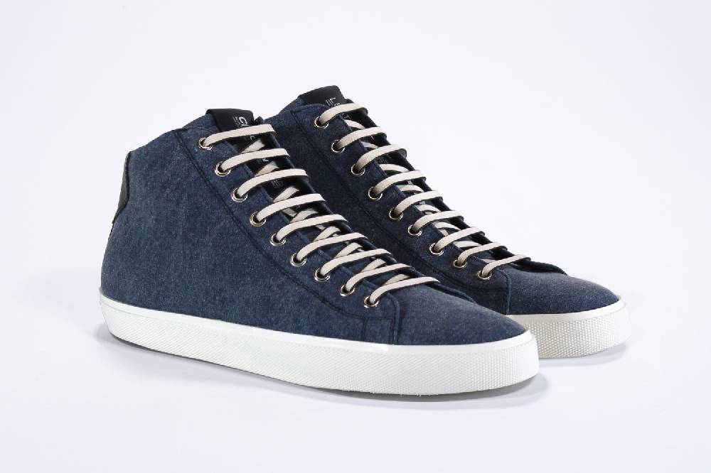 Leather Crown EARTH | Denim Blue - Mid Top - Uomo
