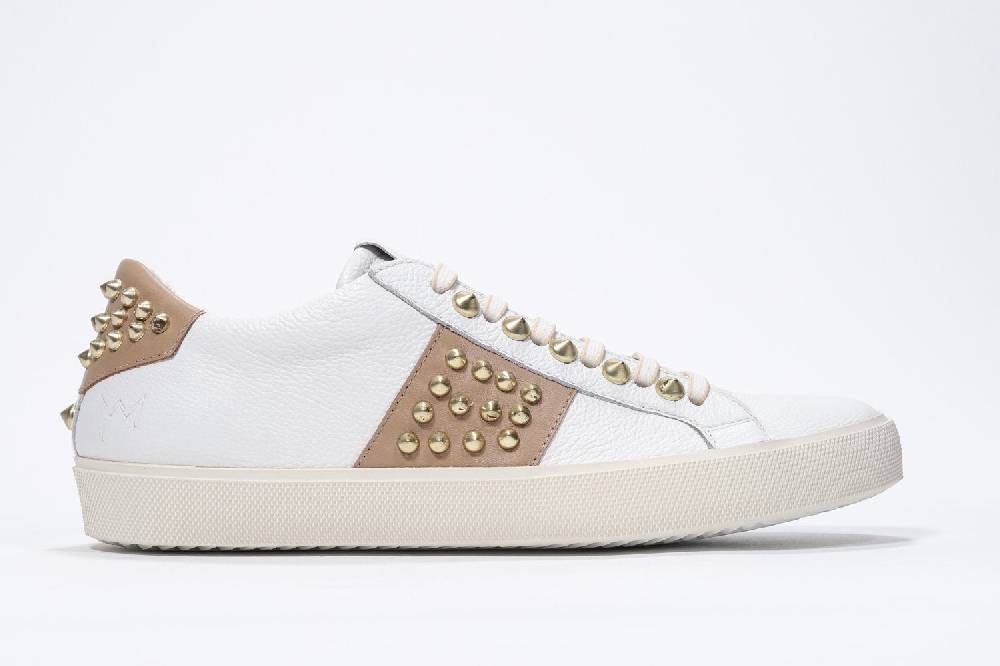 Leather Crown STUDLIGHT | Beige e bianco - BASSE - Donna