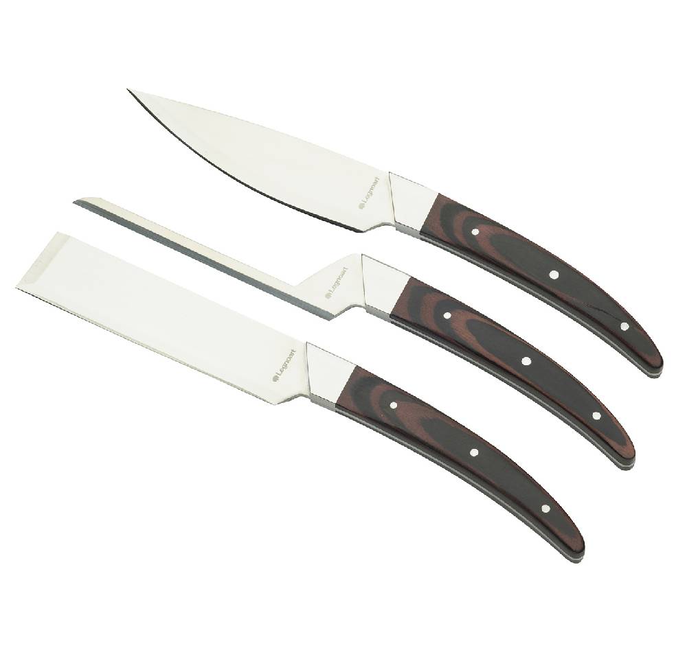 Legnoart Caseus Set di coltelli da formaggio con coltello per formaggi cremosi, duri e morbidi