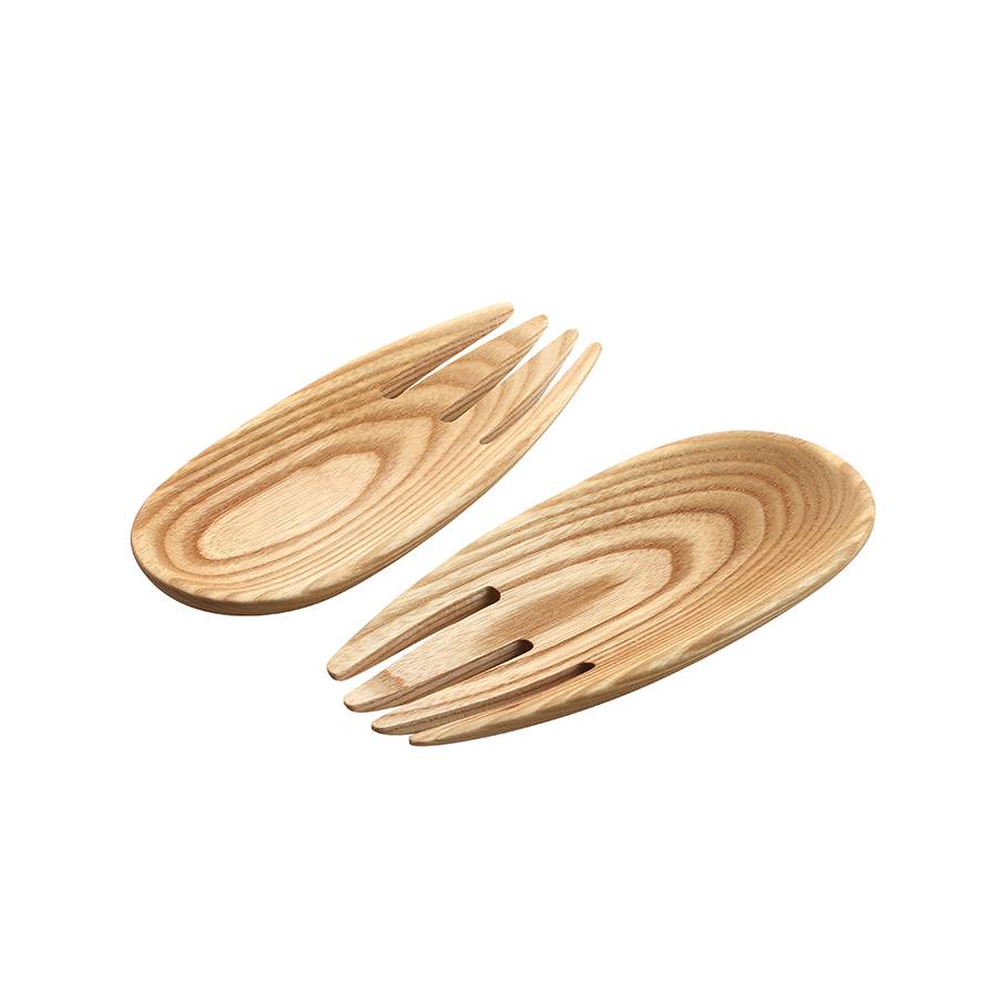 Legnoart Cozze Set Posate da insalata in legno di frassino massello