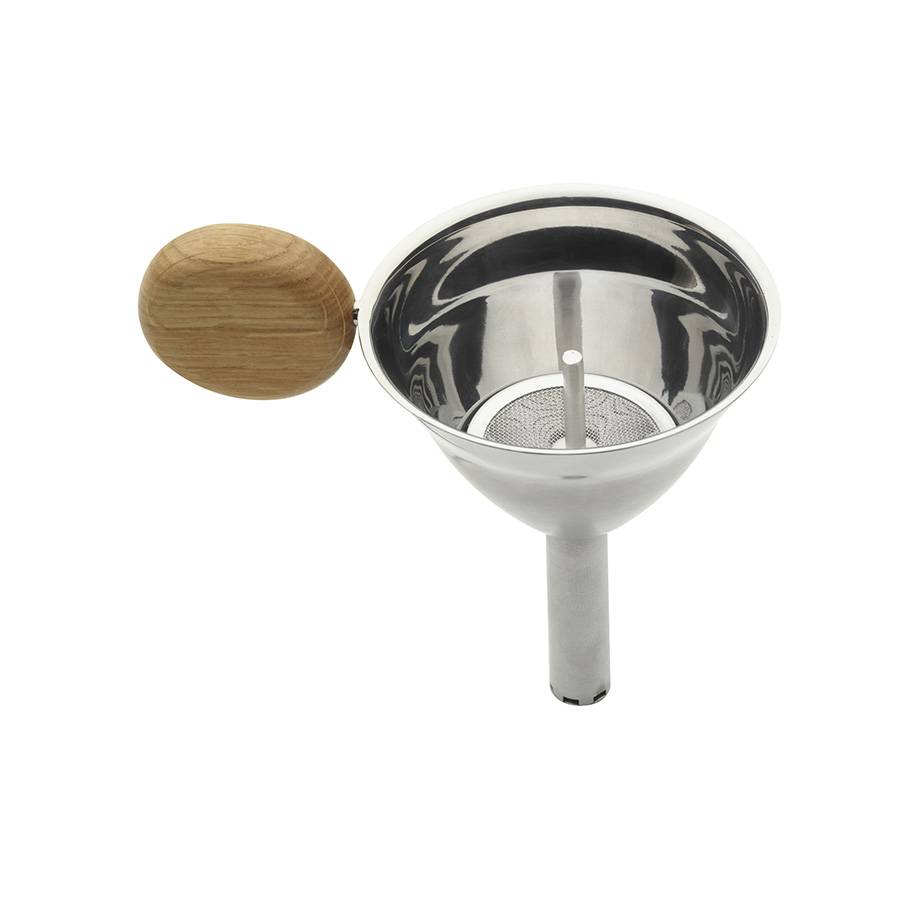 Legnoart Pedro Imbuto in acciaio con filtro "Pedro", manico in legno di rovere