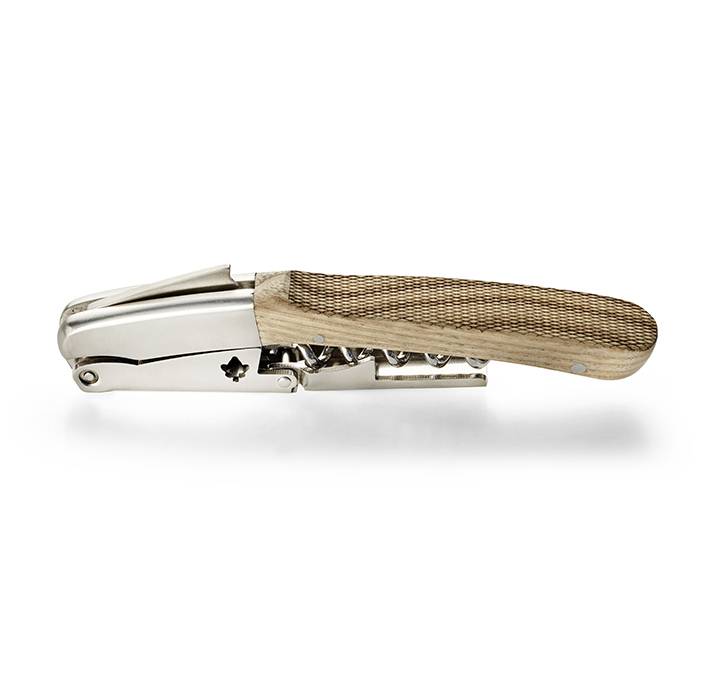 Legnoart Pinot Cavatappi professionale per sommelier in acciaio inossidabile con vite professionale e doppia leva, impugnatura in legno di rovere massello