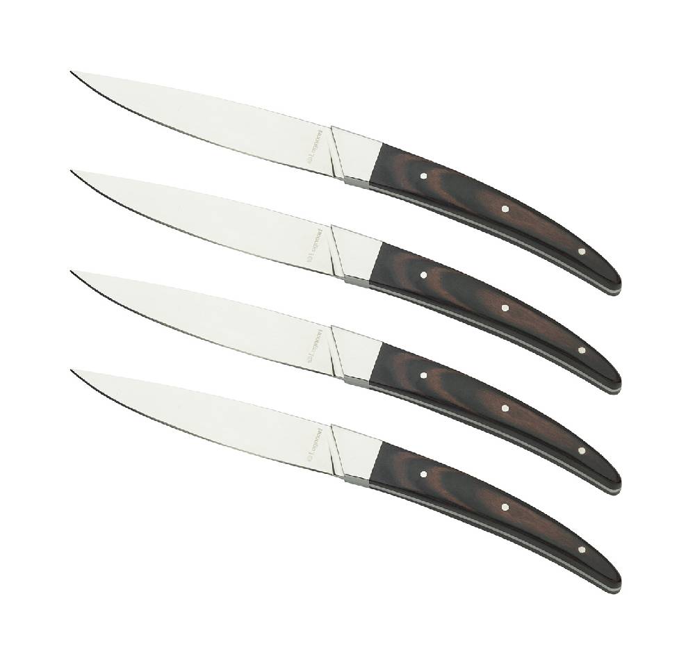 Legnoart PORTERHOUSE Set di 4 coltelli da bistecca estremamente affilati con manici in legno di Stamina