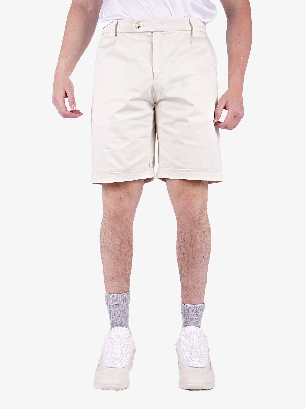 3DICI Shorts uomo in cotone panna