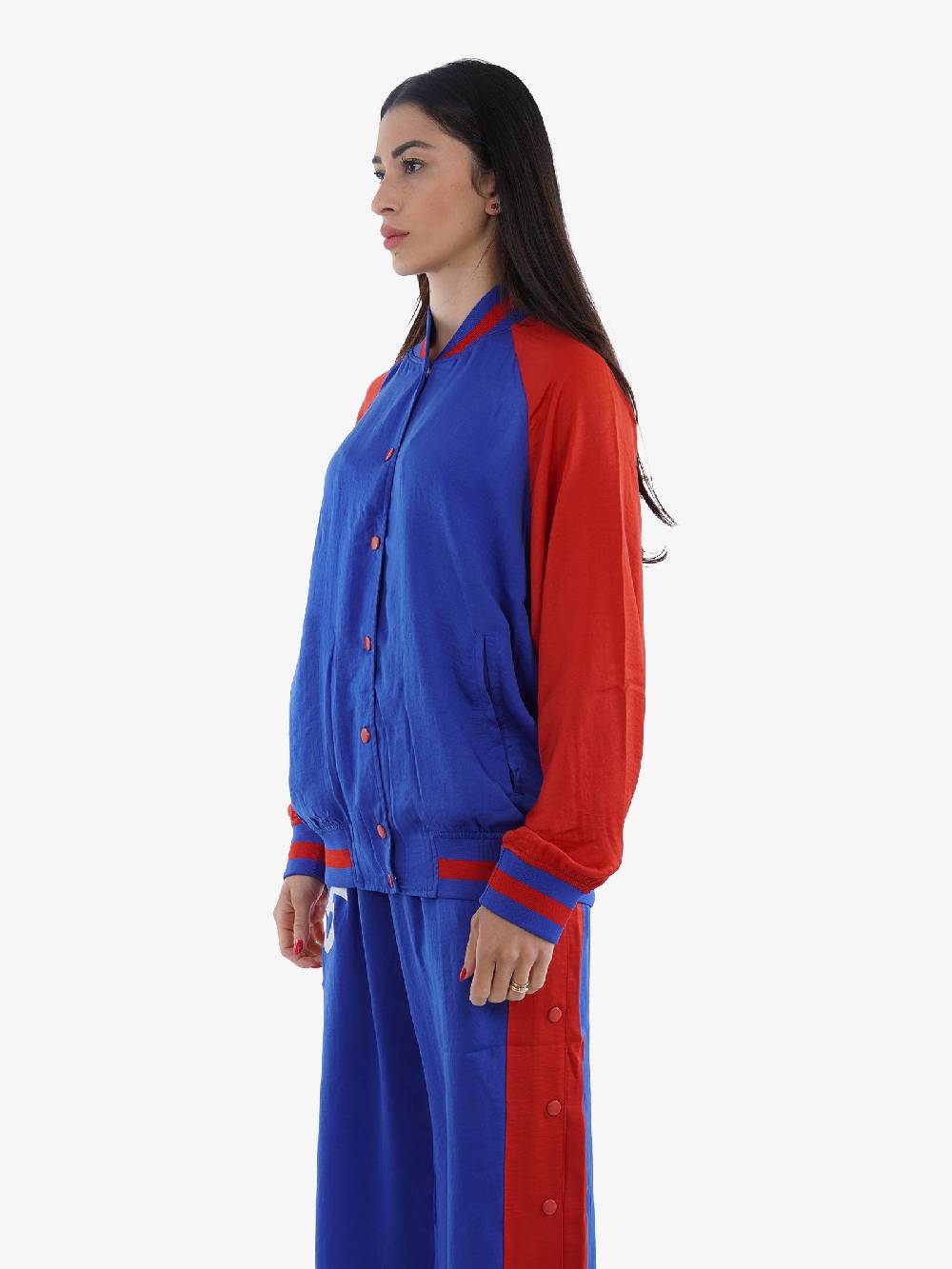 5 PREVIEW Bomber Donna Viscosa Blu Ginger Satin