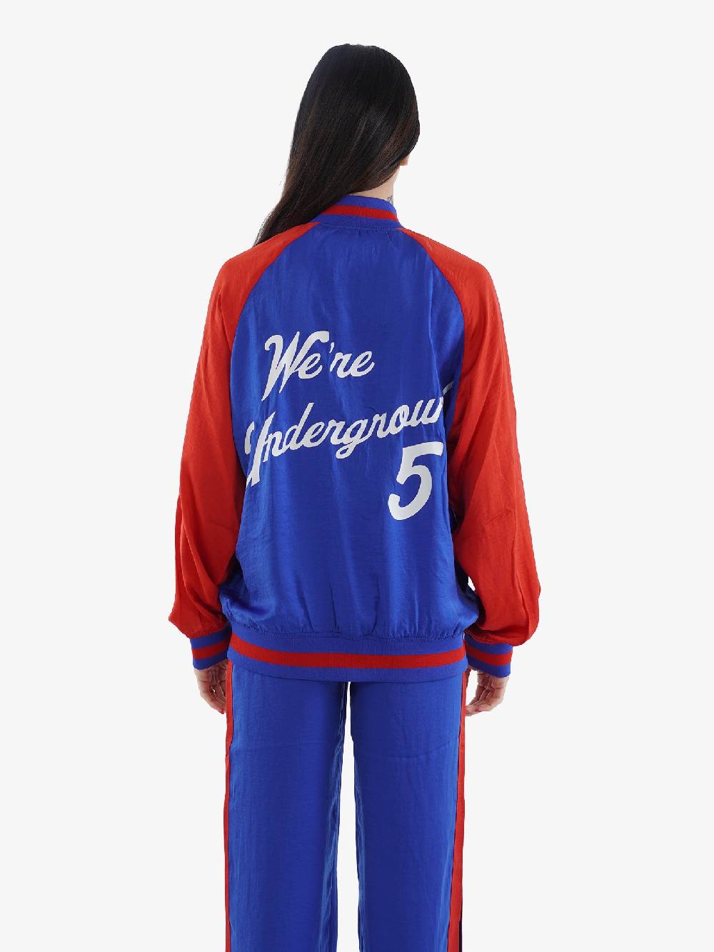 5 PREVIEW Bomber Donna Viscosa Blu Ginger Satin