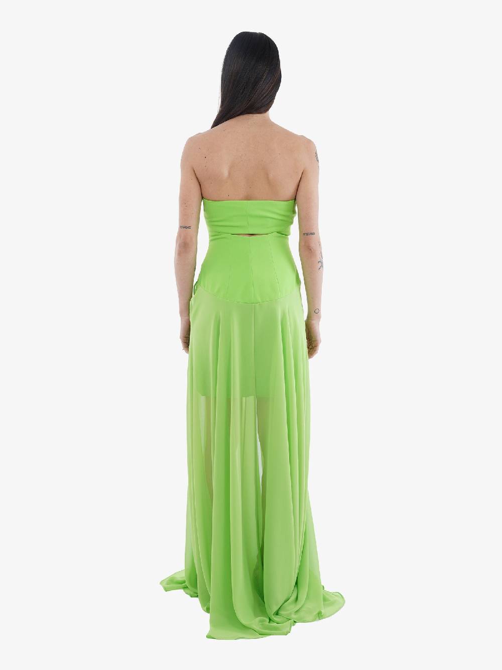 MONIQUE GARCONNE Abiti Lunghi Donna In Poliestere Verde Mela Con Dettagli Eleganti