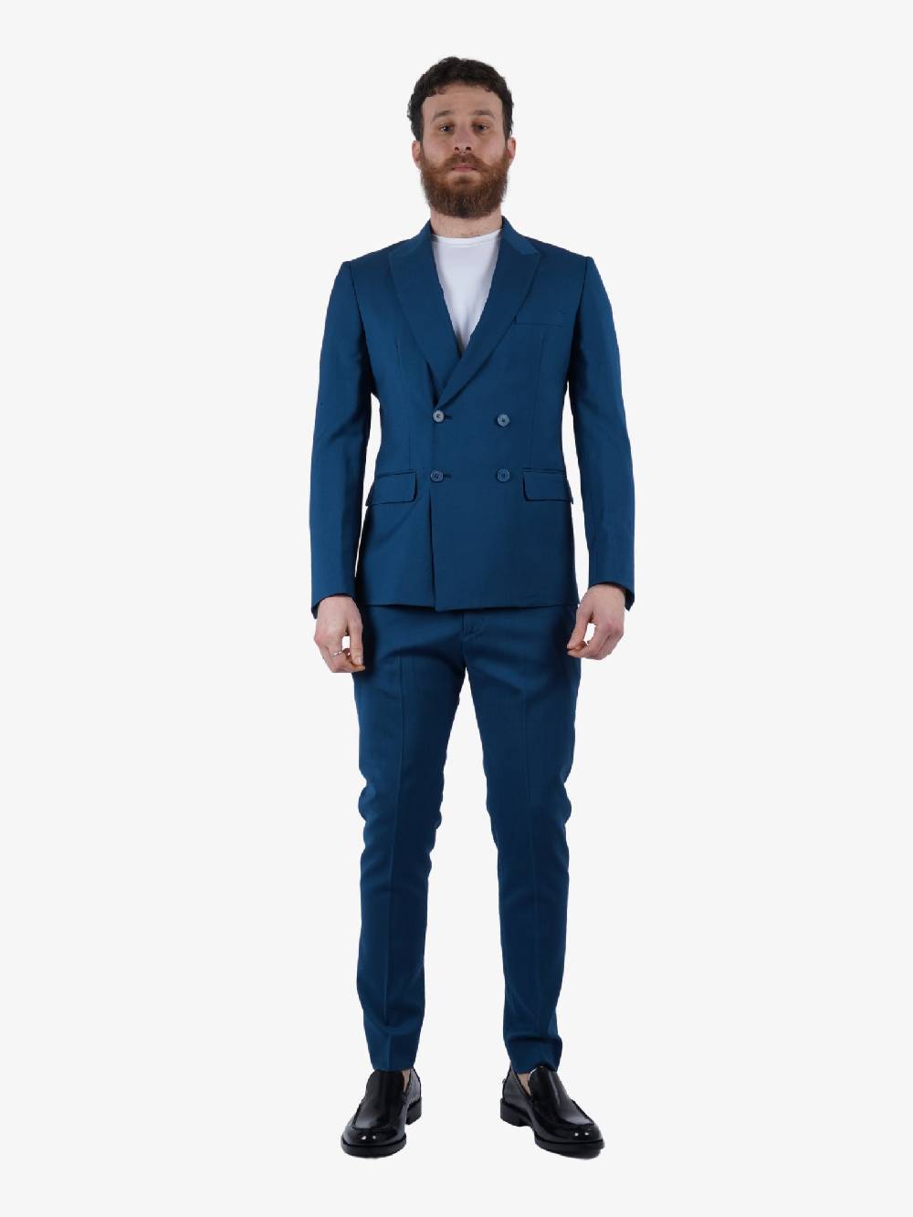 LOW BRAND Abito 2B Tropical Uomo In Lana Blu Ottanio