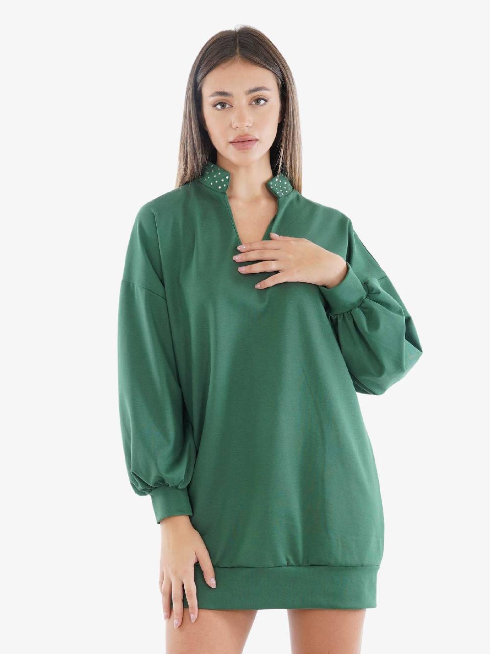 MARIUCCIA Abito Corto 232107 Donna Con Giro Sceso Verde