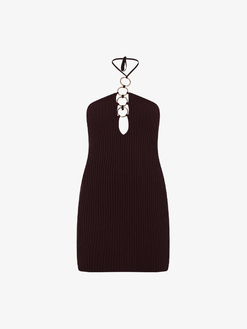 GLAMOROUS Abito Corto Con Anelli CK7511 Donna Viscosa Marrone