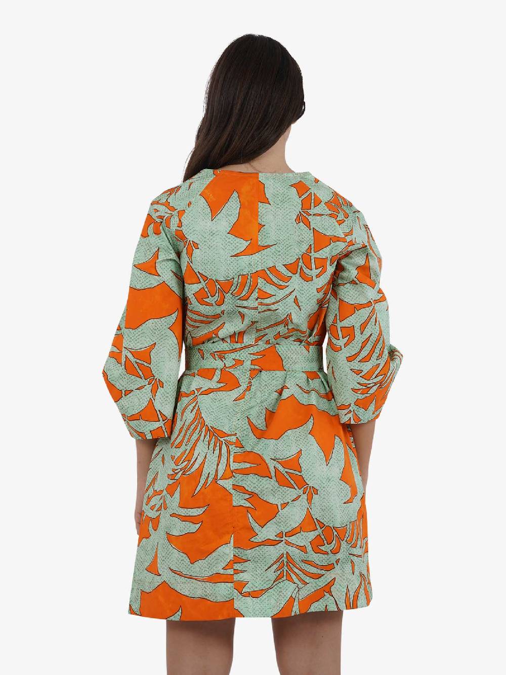 OTTOD'AME Abito Corto Con Stampa GUY_DA5051 Donna Cotone Verde