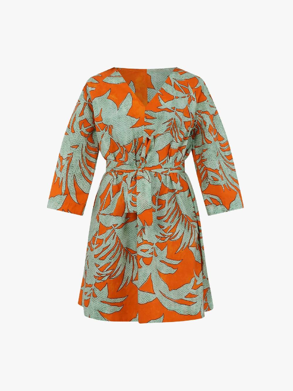 OTTOD'AME Abito Corto Con Stampa GUY_DA5051 Donna Cotone Verde
