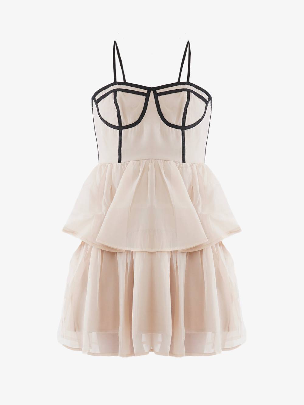 GLAMOROUS Abito corto donna con dettagli a contrasto