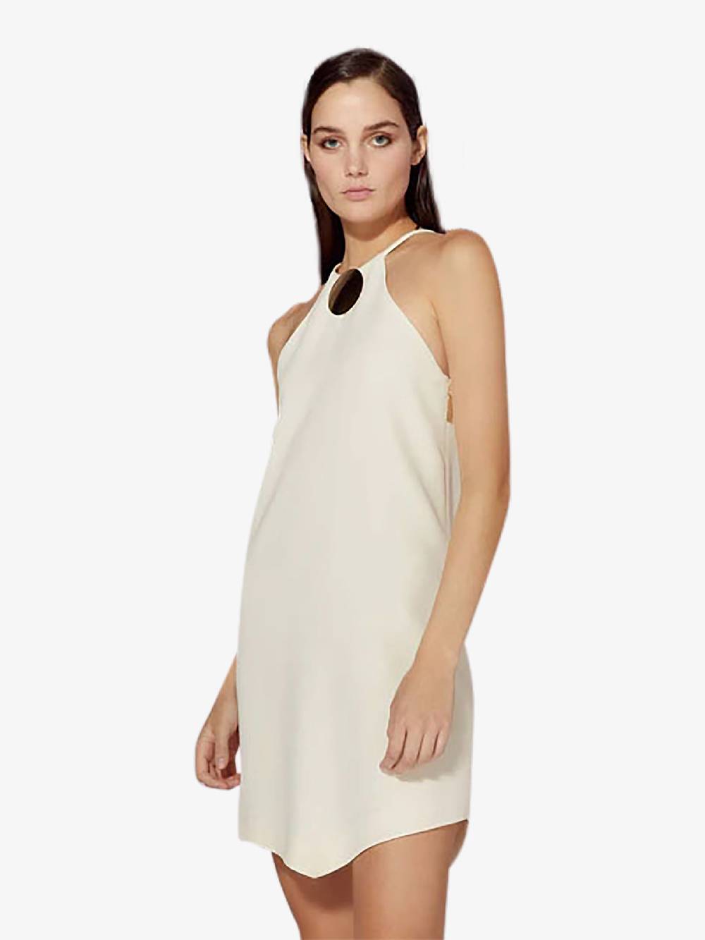 SPACE SIMONA CORSELLINI Abito Corto In Doppia Georgette P24CPAB060 Donna Viscosa Panna