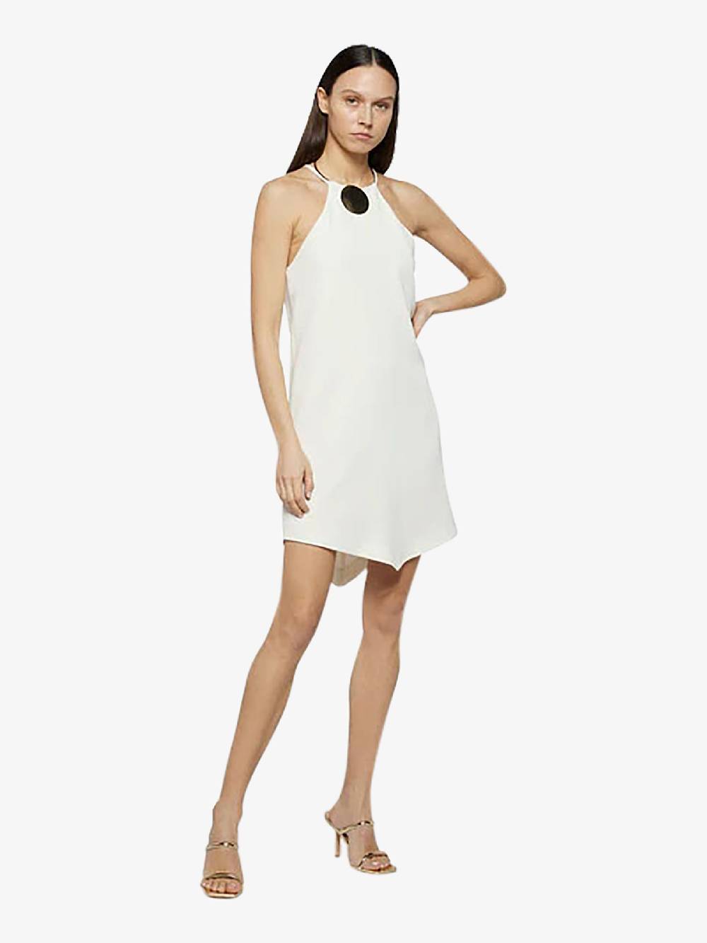 SPACE SIMONA CORSELLINI Abito Corto In Doppia Georgette P24CPAB060 Donna Viscosa Panna