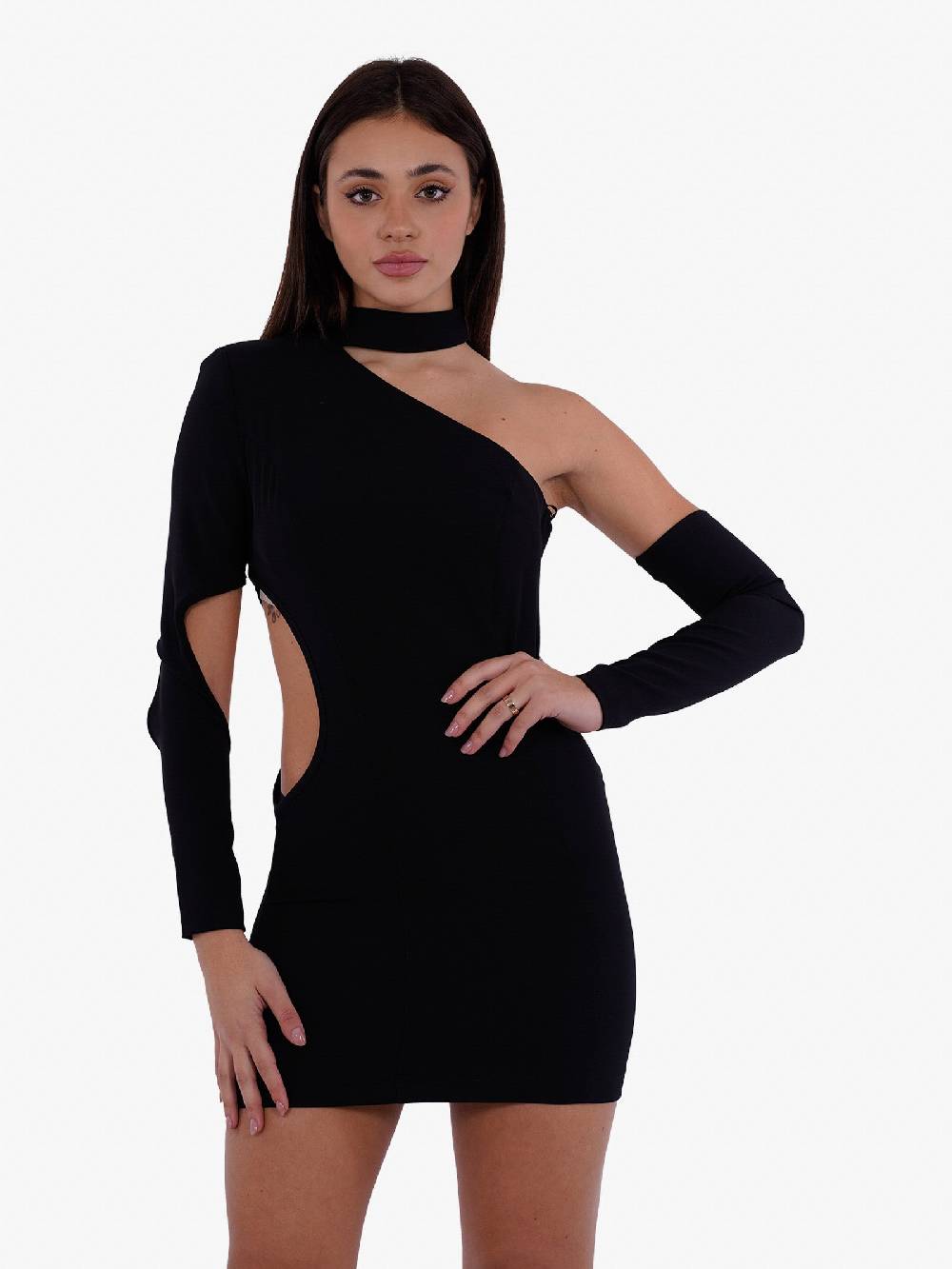 FATALE Abito Corto Soraya Donna Con Dettaglio Cut-out Nero