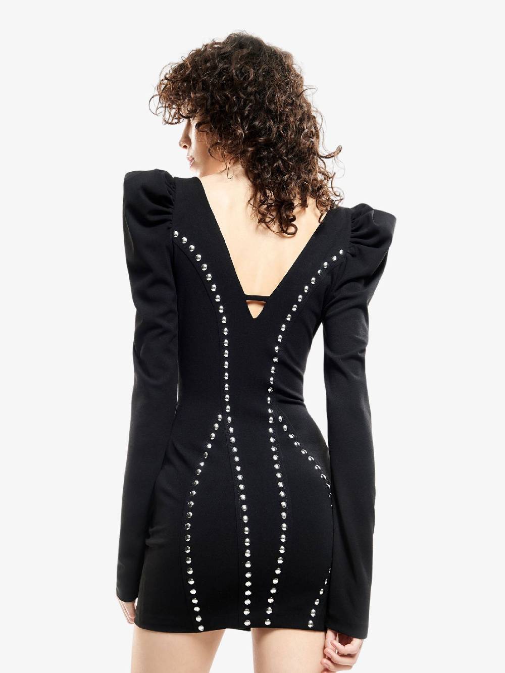 ANIYE BY Abito Corto Tubino Stud Donna Con Borchie Nero