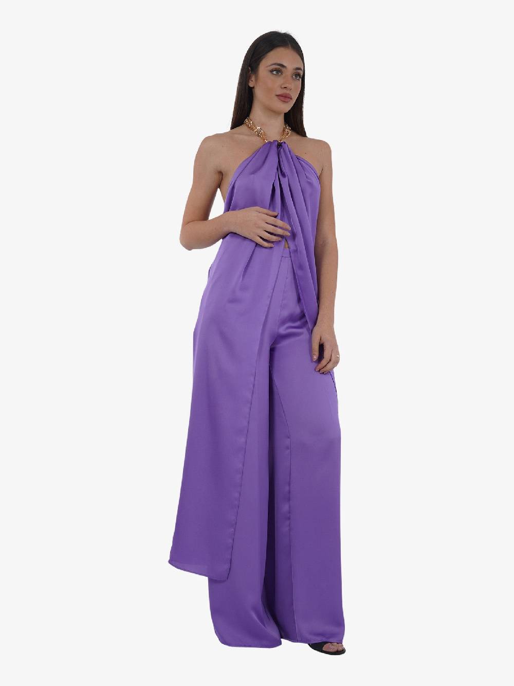 SPACE SIMONA CORSELLINI Abito Fluido In Raso Donna Viola