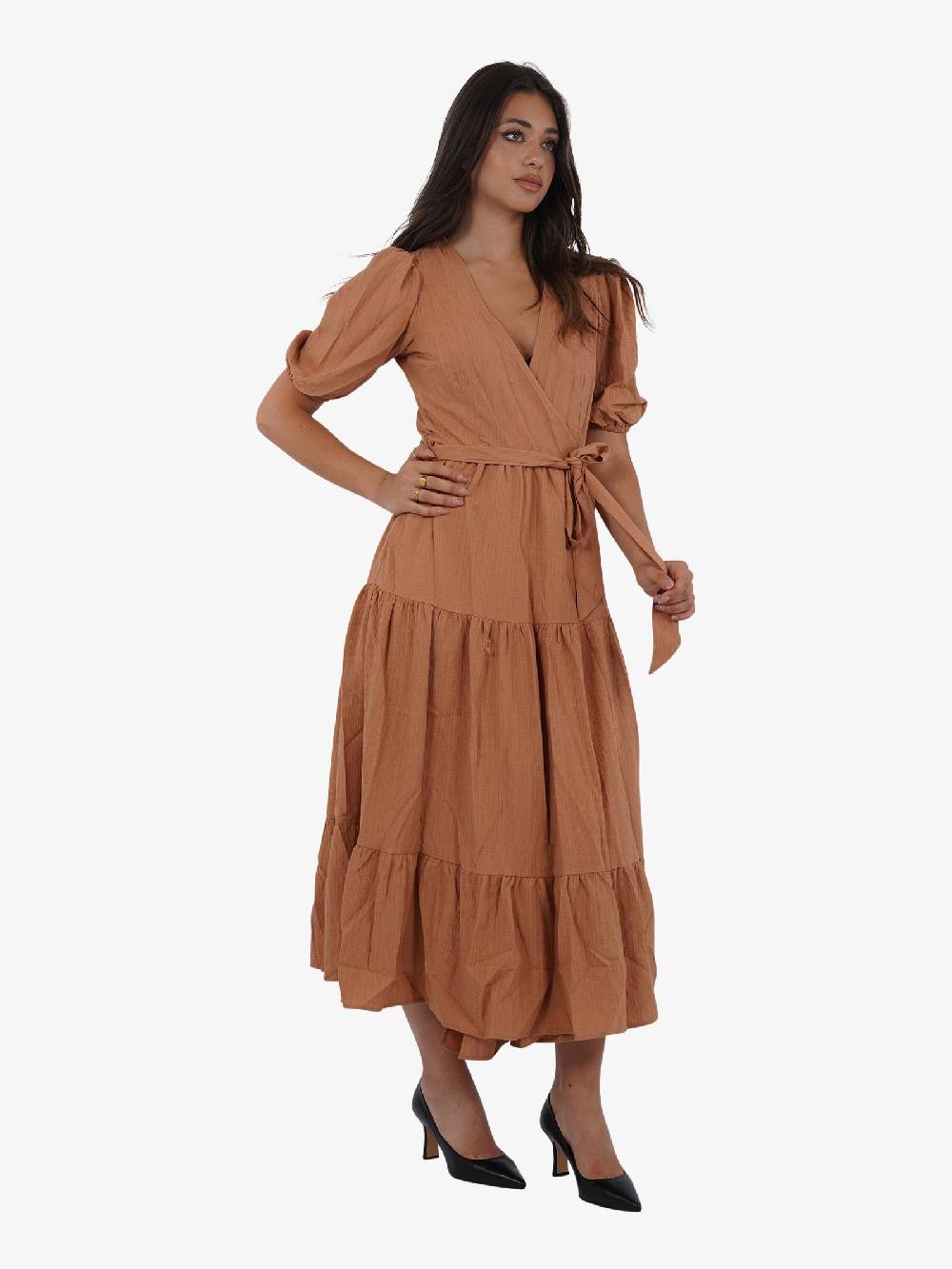 GLAMOROUS Abito Lungo A Strati CK7340 Donna Viscosa Marrone