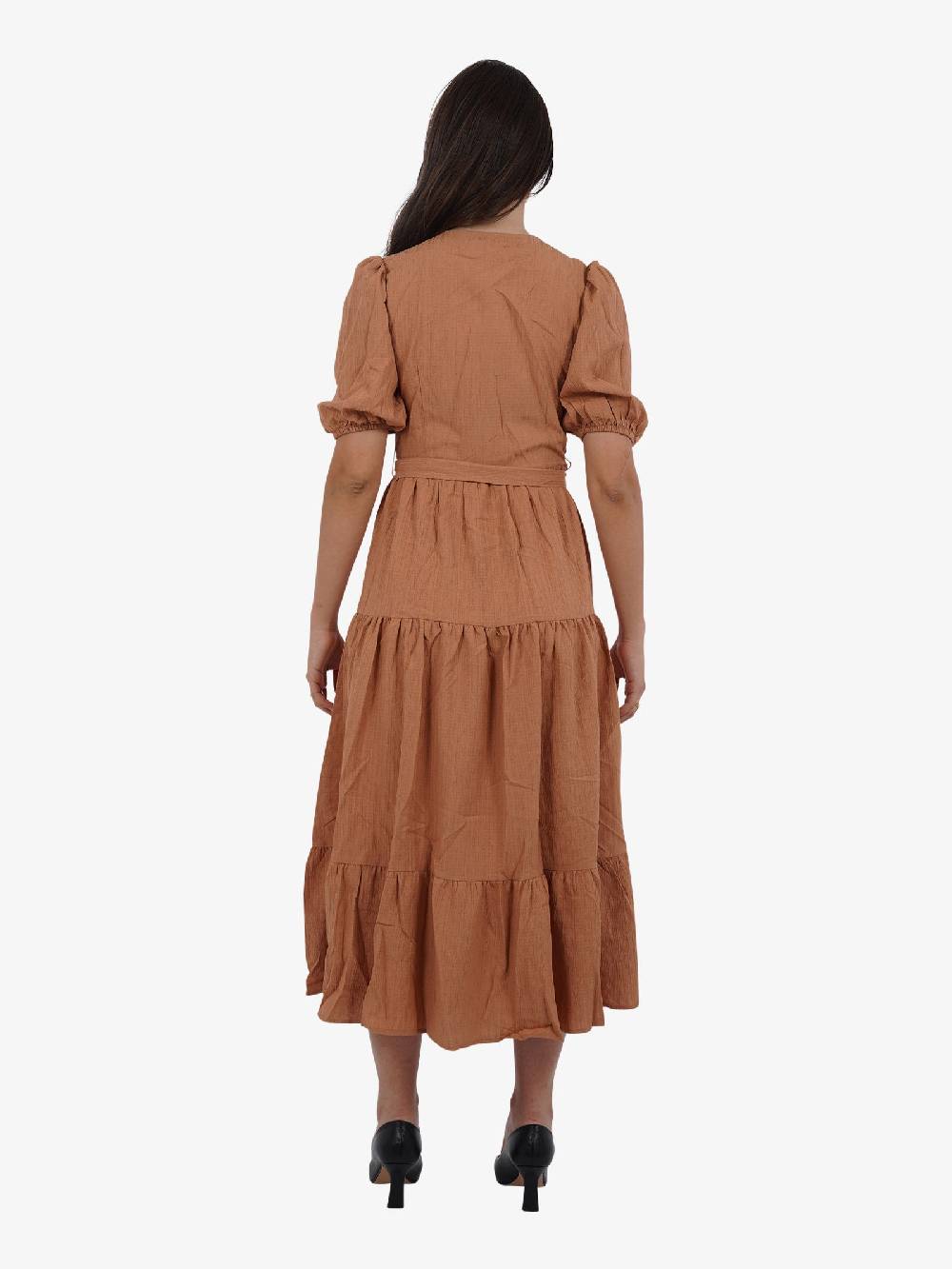 GLAMOROUS Abito Lungo A Strati CK7340 Donna Viscosa Marrone