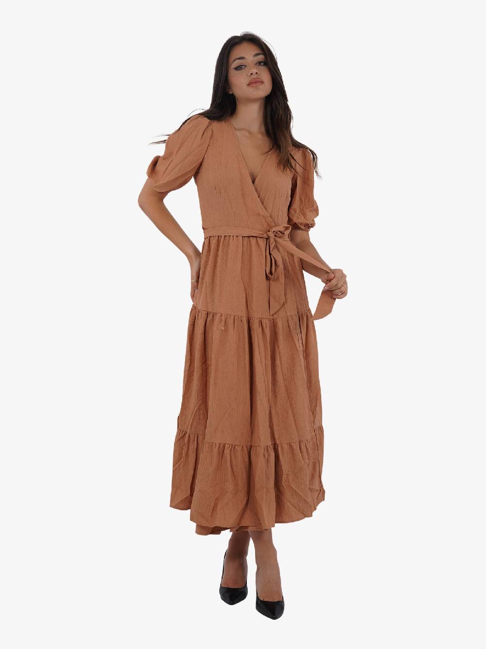 GLAMOROUS Abito lungo a strati CK7340 donna viscosa marrone