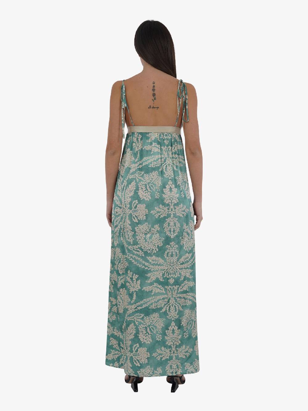 MERCI Abito Lungo ABM02F Donna Con Stampa Floreale Verde