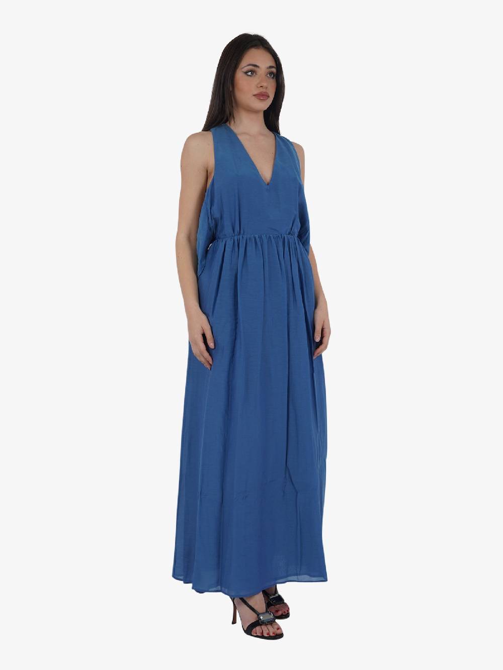 SEMICOUTURE Abito Lungo Annabella S4SI14 Donna Cotone Blu