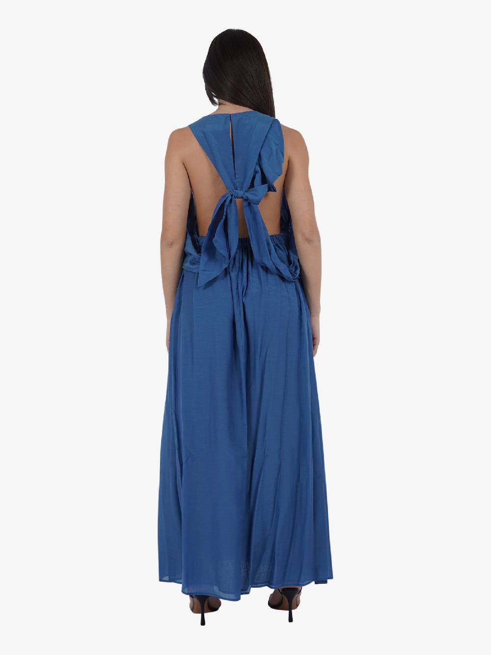 SEMICOUTURE Abito Lungo Annabella S4SI14 Donna Cotone Blu